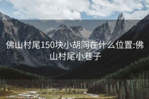 佛山村尾150块小胡同在什么位置:佛山村尾小巷子