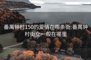 番禺钟村150的爱情在哪条街:番禺钟村街女一般在哪里