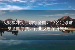 大规模冲突后震惊全国，12名足球球员全国停赛，行业反思深度展开