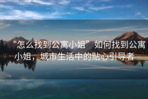 “怎么找到公寓小姐”如何找到公寓小姐，城市生活中的贴心引导者