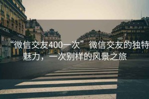 “微信交友400一次”微信交友的独特魅力，一次别样的风景之旅