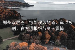 郑州双层巴士惊险误入隧道，车顶被削，官方通报细节令人震惊