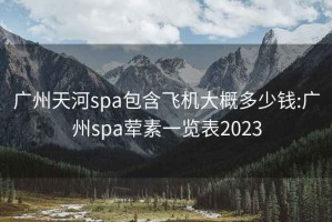 广州天河spa包含飞机大概多少钱:广州spa荤素一览表2023