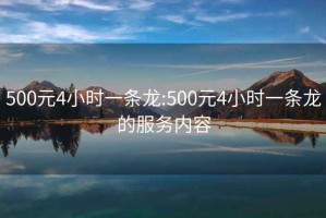 500元4小时一条龙:500元4小时一条龙的服务内容