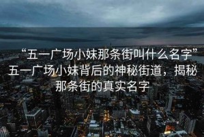 “五一广场小妹那条街叫什么名字”五一广场小妹背后的神秘街道，揭秘那条街的真实名字