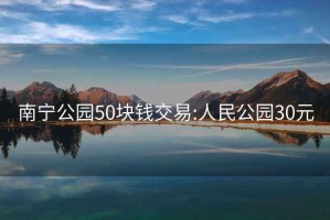 南宁公园50块钱交易:人民公园30元