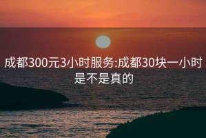 成都300元3小时服务:成都30块一小时是不是真的