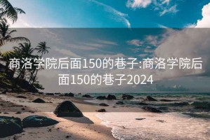 商洛学院后面150的巷子:商洛学院后面150的巷子2024