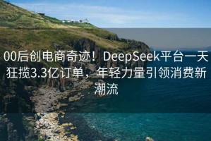 00后创电商奇迹！DeepSeek平台一天狂揽3.3亿订单，年轻力量引领消费新潮流