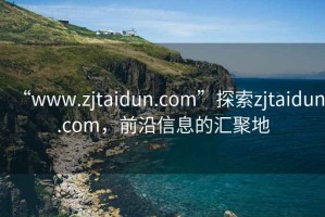 “www.zjtaidun.com”探索zjtaidun.com，前沿信息的汇聚地