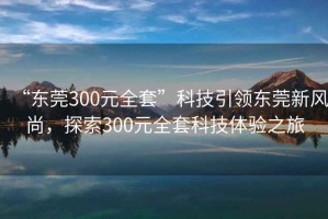 “东莞300元全套”科技引领东莞新风尚，探索300元全套科技体验之旅