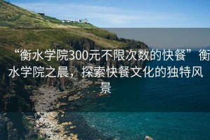 “衡水学院300元不限次数的快餐”衡水学院之晨，探索快餐文化的独特风景