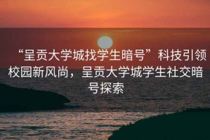 “呈贡大学城找学生暗号”科技引领校园新风尚，呈贡大学城学生社交暗号探索