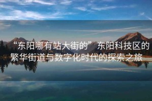 “东阳哪有站大街的”东阳科技区的繁华街道与数字化时代的探索之旅