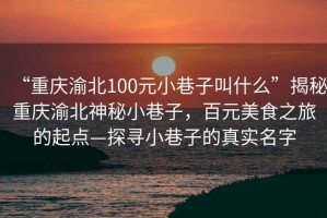 “重庆渝北100元小巷子叫什么”揭秘重庆渝北神秘小巷子，百元美食之旅的起点—探寻小巷子的真实名字