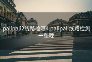 palipali2线路检测4:palipali线路检测一整晚