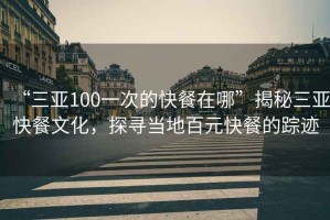 “三亚100一次的快餐在哪”揭秘三亚快餐文化，探寻当地百元快餐的踪迹