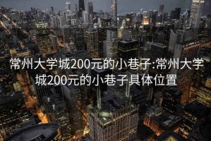 常州大学城200元的小巷子:常州大学城200元的小巷子具体位置