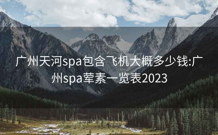 广州天河spa包含飞机大概多少钱:广州spa荤素一览表2023