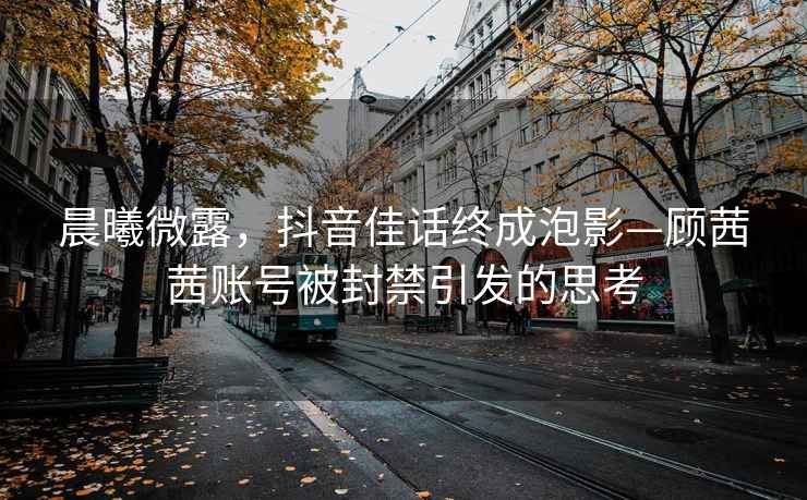 晨曦微露，抖音佳话终成泡影—顾茜茜账号被封禁引发的思考