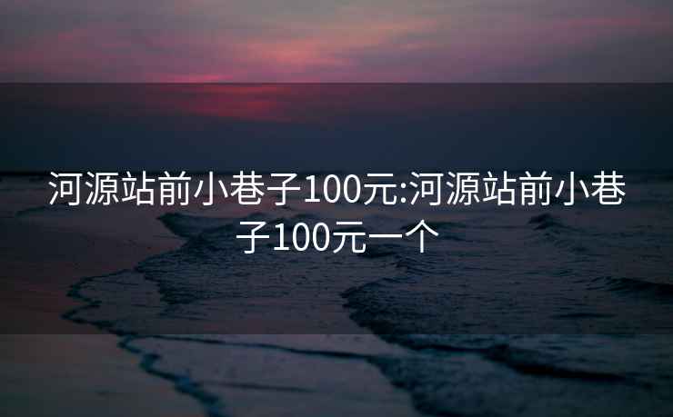 河源站前小巷子100元:河源站前小巷子100元一个