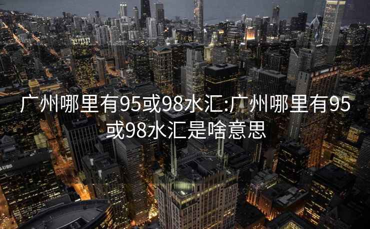 广州哪里有95或98水汇:广州哪里有95或98水汇是啥意思