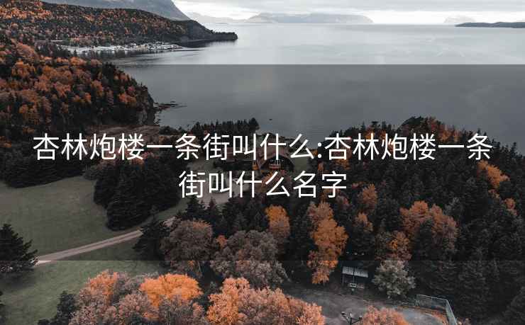 杏林炮楼一条街叫什么:杏林炮楼一条街叫什么名字