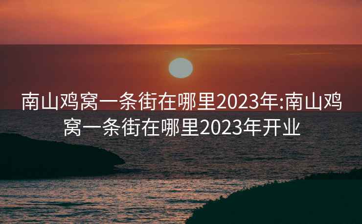 南山鸡窝一条街在哪里2023年:南山鸡窝一条街在哪里2023年开业