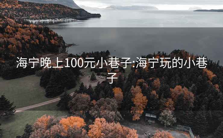 海宁晚上100元小巷子:海宁玩的小巷子