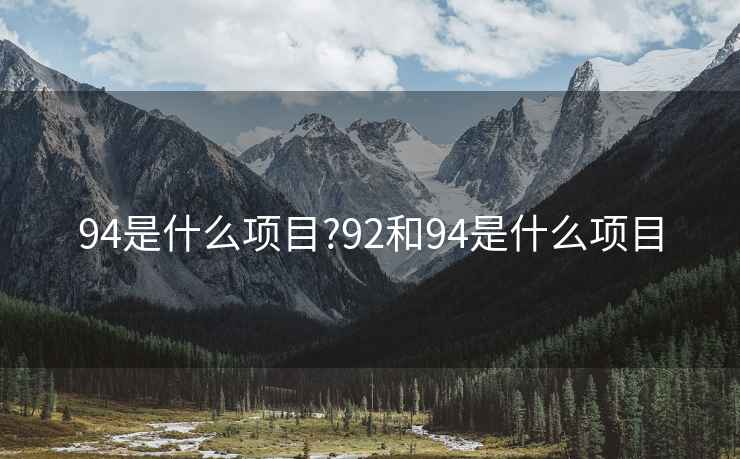 94是什么项目?92和94是什么项目