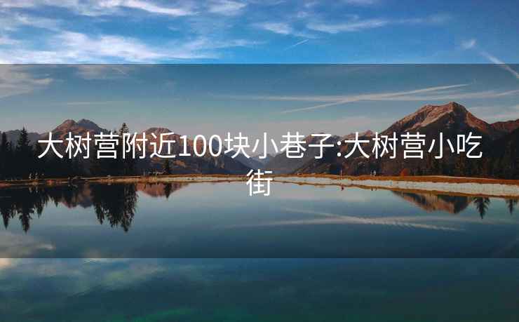 大树营附近100块小巷子:大树营小吃街