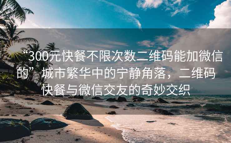 “300元快餐不限次数二维码能加微信的”城市繁华中的宁静角落，二维码快餐与微信交友的奇妙交织