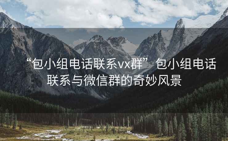 “包小组电话联系vx群”包小组电话联系与微信群的奇妙风景