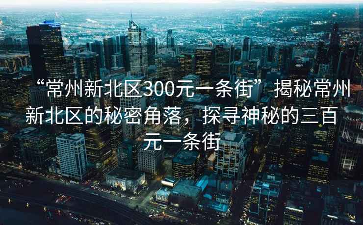 “常州新北区300元一条街”揭秘常州新北区的秘密角落，探寻神秘的三百元一条街