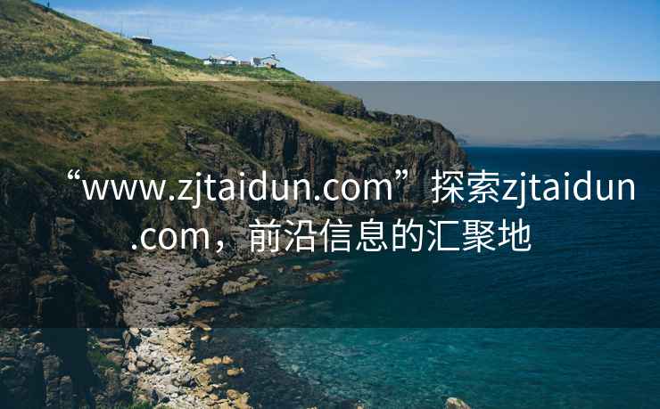 “www.zjtaidun.com”探索zjtaidun.com，前沿信息的汇聚地