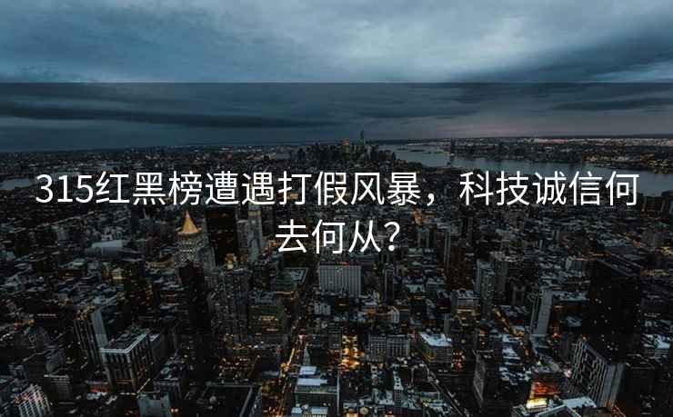 315红黑榜遭遇打假风暴，科技诚信何去何从？