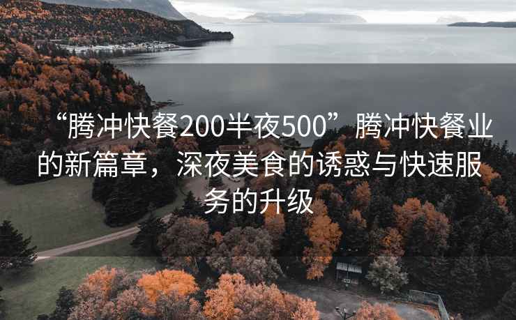 “腾冲快餐200半夜500”腾冲快餐业的新篇章，深夜美食的诱惑与快速服务的升级